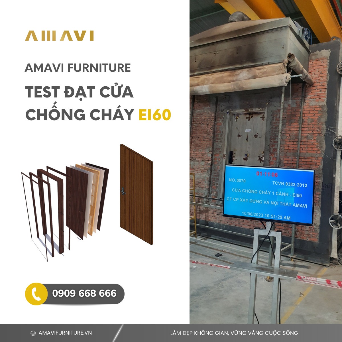 CỬA GỖ CHỐNG CHÁY AMAVI FURNITURE - NỘI THẤT CHUẨN QCVN 06:2022/BXD