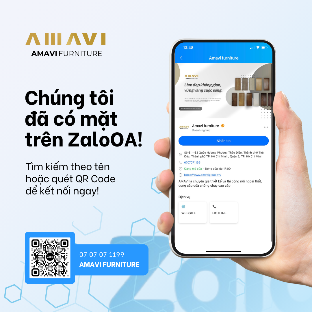 AMAVI FURNITURE ĐÃ CHÍNH THỨC CÓ MẶT TRÊN ZALO OFFICIAL ACCOUNT